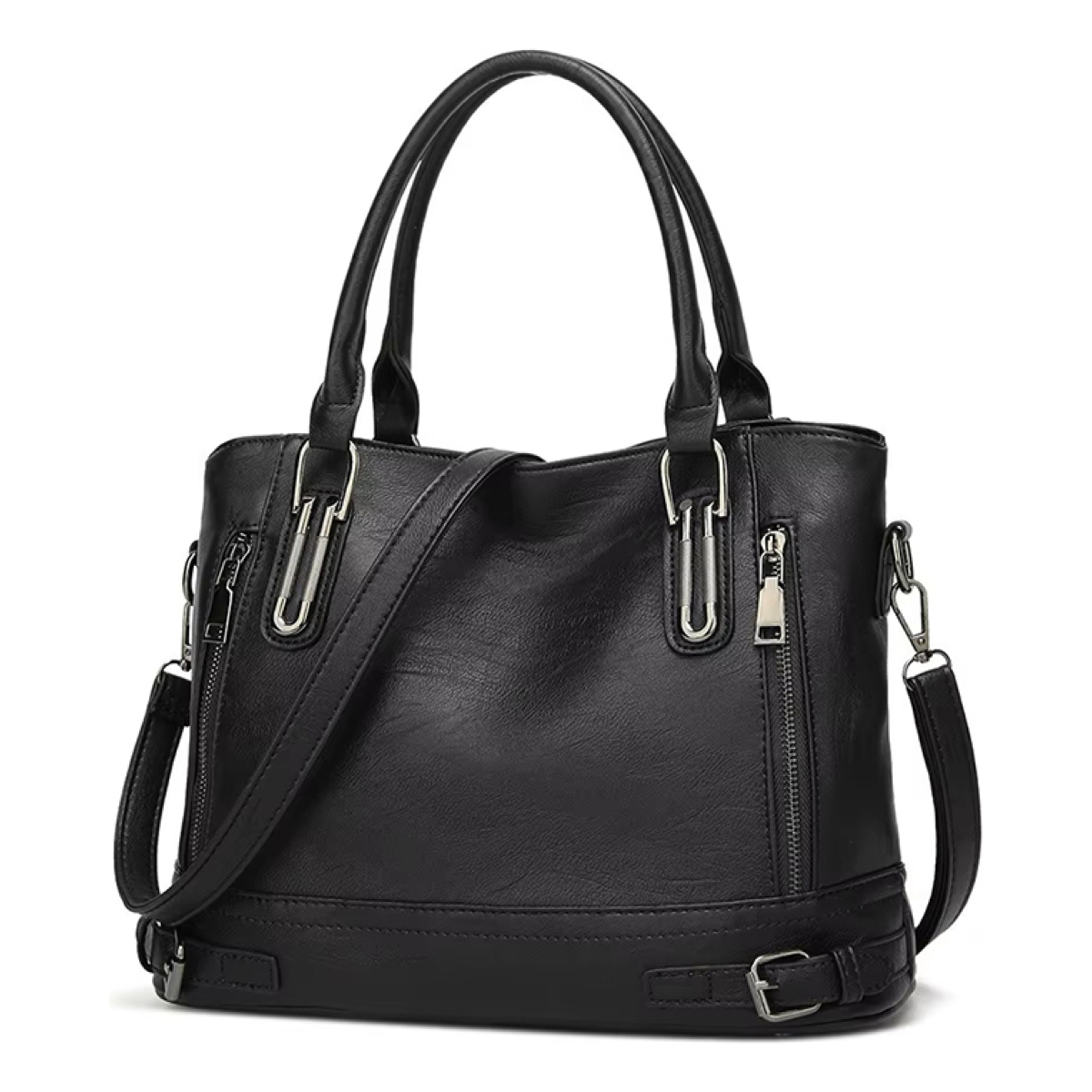 Cartera Bolso De Mano Gran Capacidad + Pouch - Imagen 4