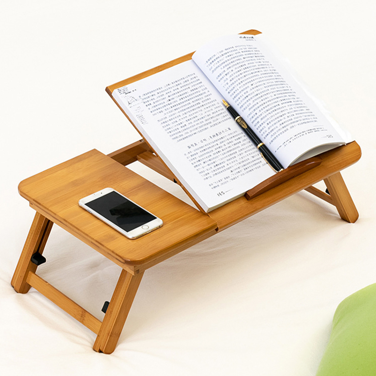 Mesa De Cama Reclinable Para Laptop Libros De Madera - Imagen 2