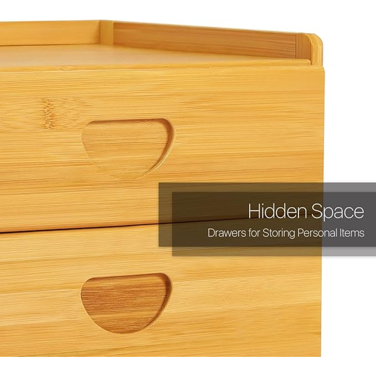 Mesa De Luz Bamboo Tres Cajones Para Dormitorio - Imagen 3