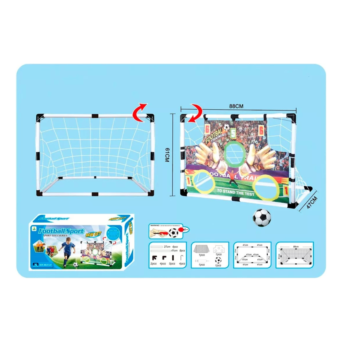 Mini Arco De Fútbol Práctica Puntería 2 En 1 + Pelota - Imagen 2