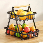 Canasto Organizador De Frutas Y Verduras 2 Niveles Metal - Imagen 10