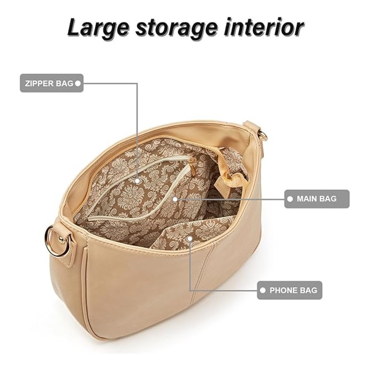 Cartera Bandolera Asa Con Cadena Para Mujer En Cuero Pu - Imagen 4