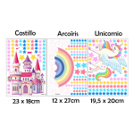 Vinilo Adhesivo Unicornio Magico Castillo Arcoiris Estrellas - Imagen 7