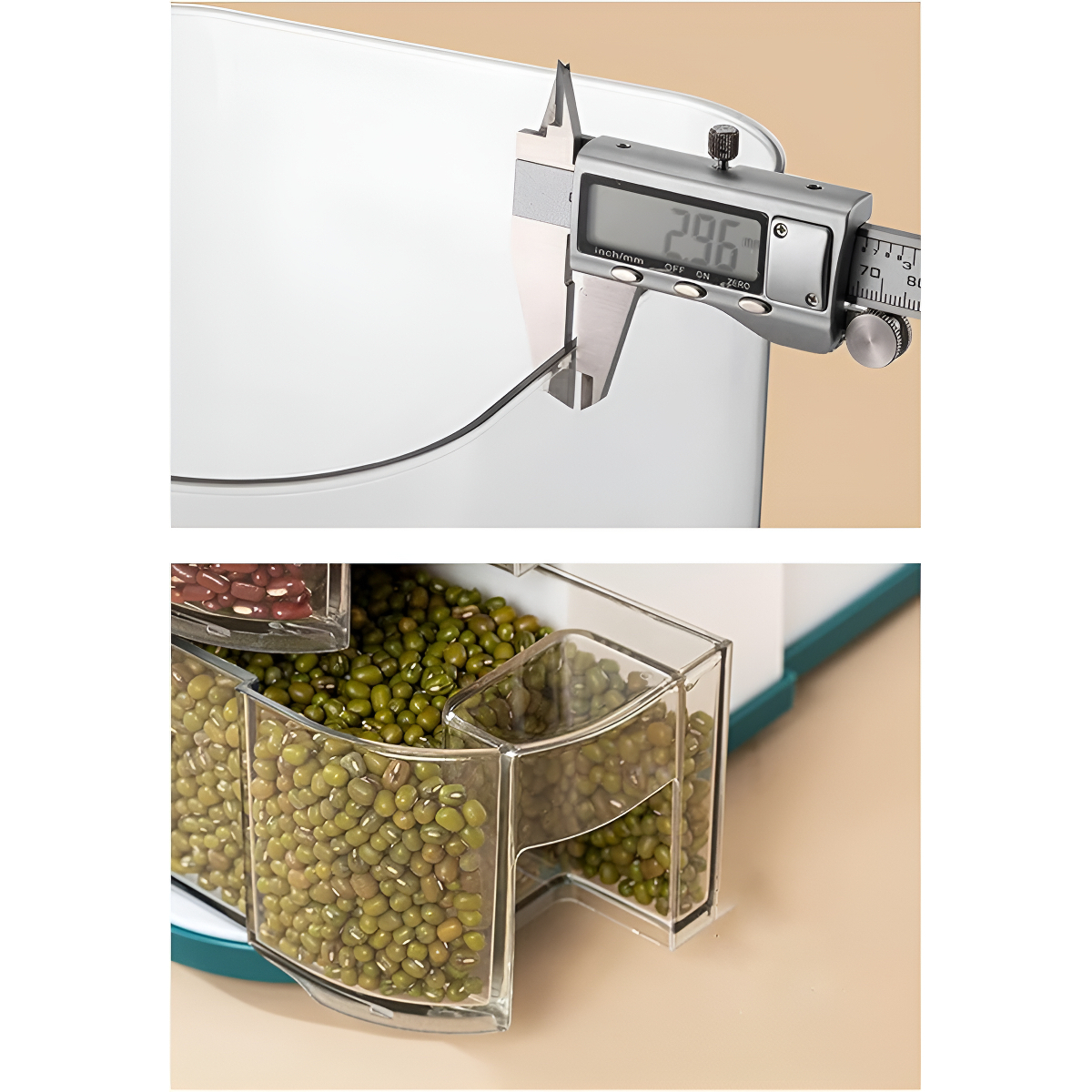 Dispensador Alimentos Cereales Granos Almacenamiento Grande - Imagen 3