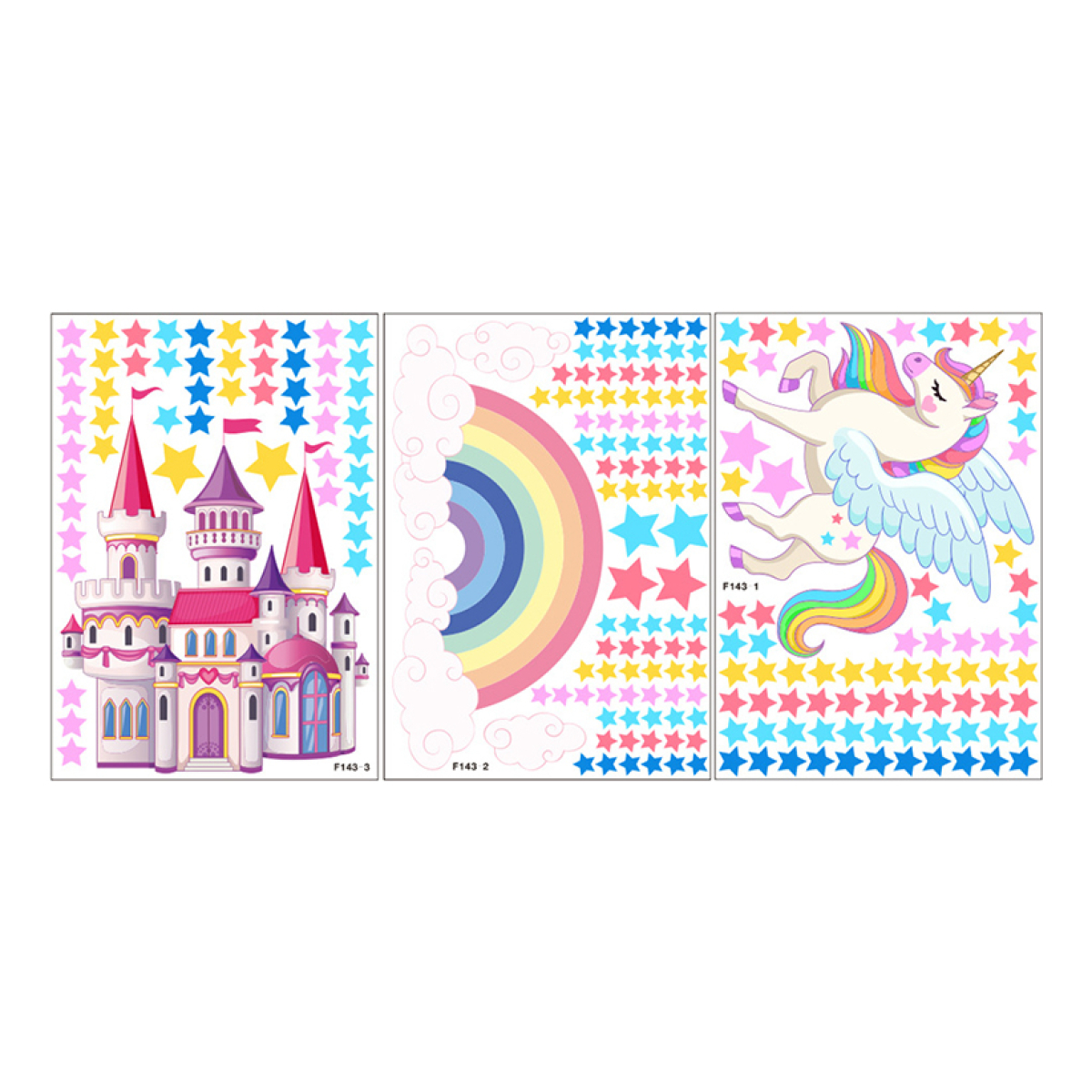 Vinilo Adhesivo Unicornio Magico Castillo Arcoiris Estrellas - Imagen 6