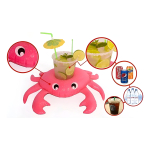 Set X10 Posavasos Inflable Para Piscina Diseño Cangrejo - Imagen 3