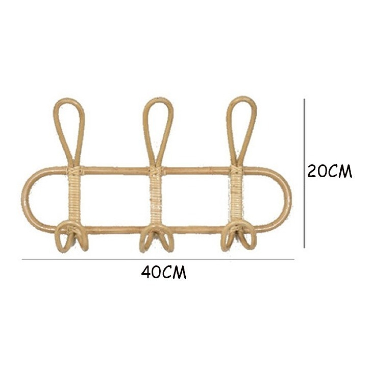 Perchero Colgante De Pared Mimbre Ratán Decorativo - Imagen 2
