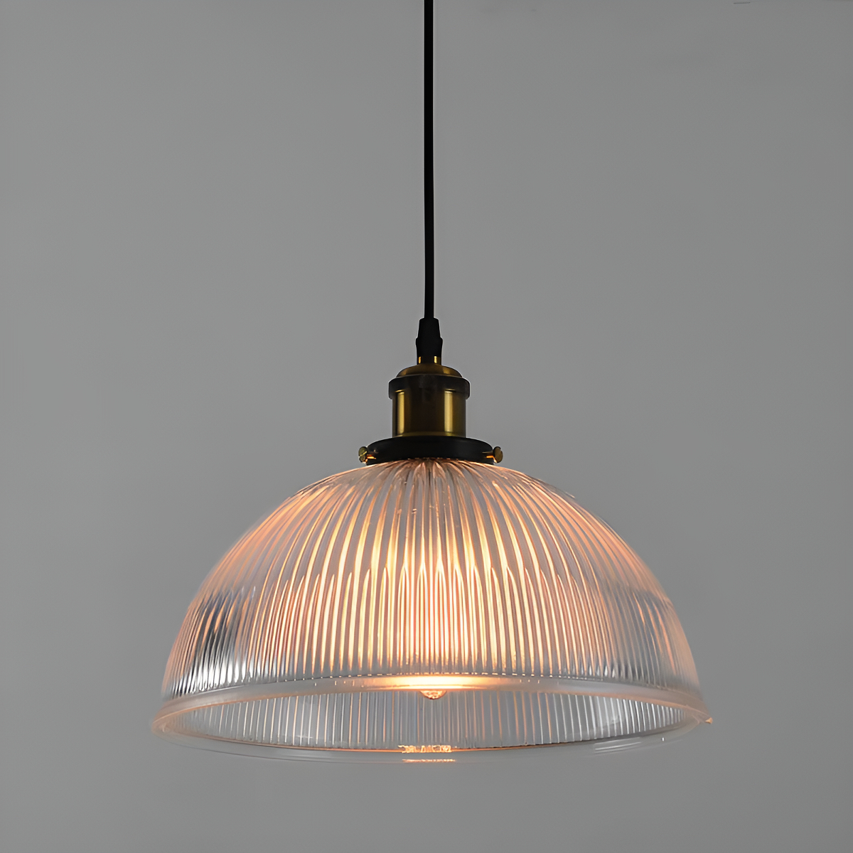Lampara Campana Colgante De Techo Tipo Industrial De Vidrio - Imagen 4