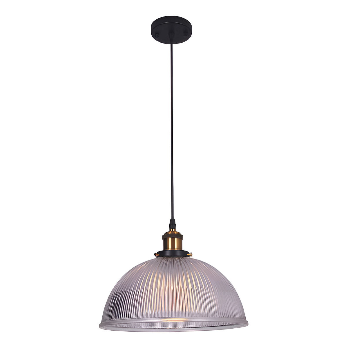 Lampara Campana Colgante De Techo Tipo Industrial De Vidrio - Imagen 1