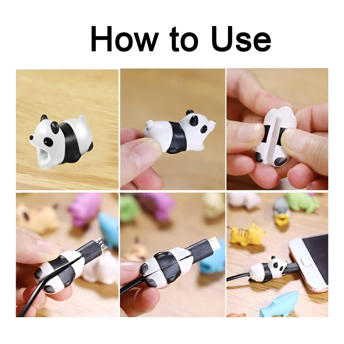 Protector Cable Cargador Auriculares Varios Diseños Animales - Imagen 19