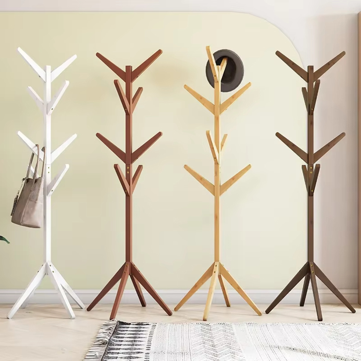 Perchero Organizador Ropa De Pie 175cm De Bambu 8 Ganchos - Imagen 8