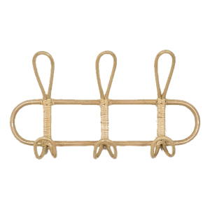 Perchero Colgante De Pared Mimbre Ratán Decorativo