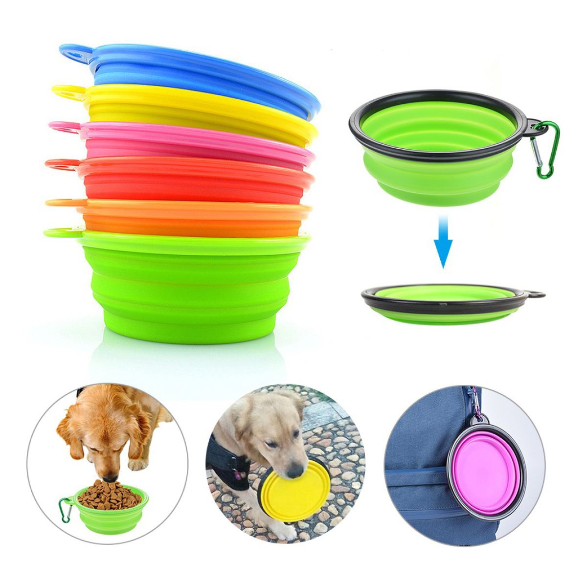 Comedero Bebedero De Silicona Plegable Para Perro Aire Libre - Imagen 39