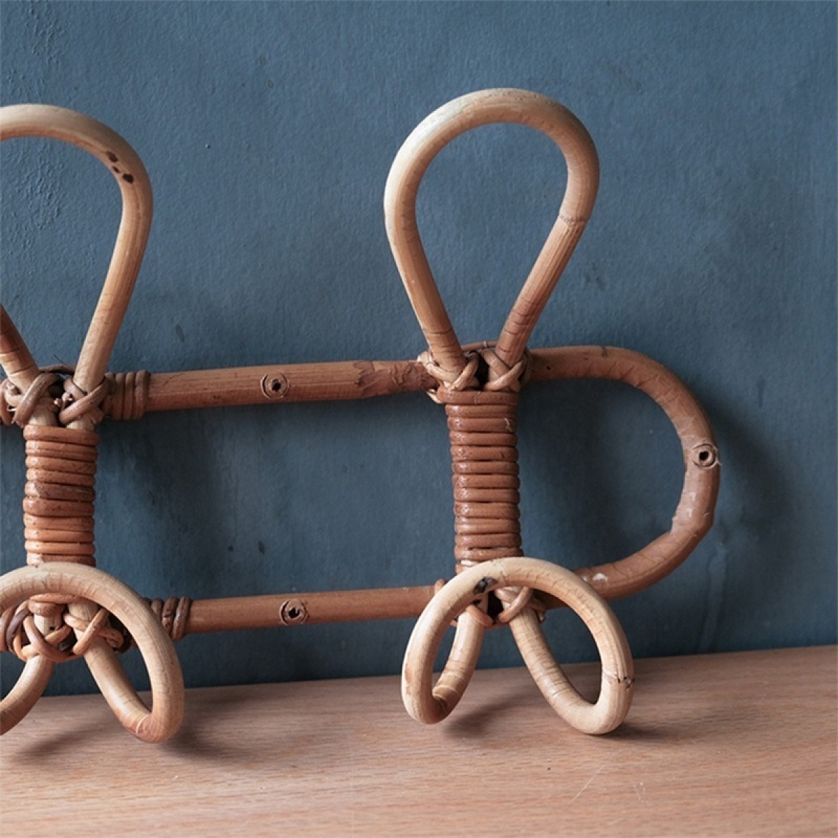 Perchero Colgante De Pared Mimbre Ratán Decorativo - Imagen 10
