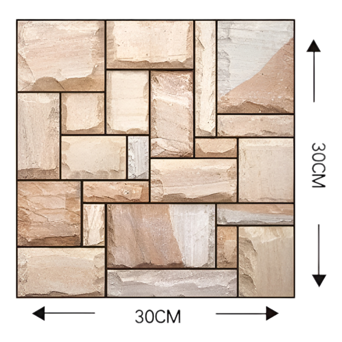 Set X5 Revestimientos Adhesivo Panel 3d Simil Piedra 30x30 - Imagen 2