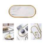 Set X Dos Platos Bandeja De Cerámica Mármol Nórdico - Imagen 2