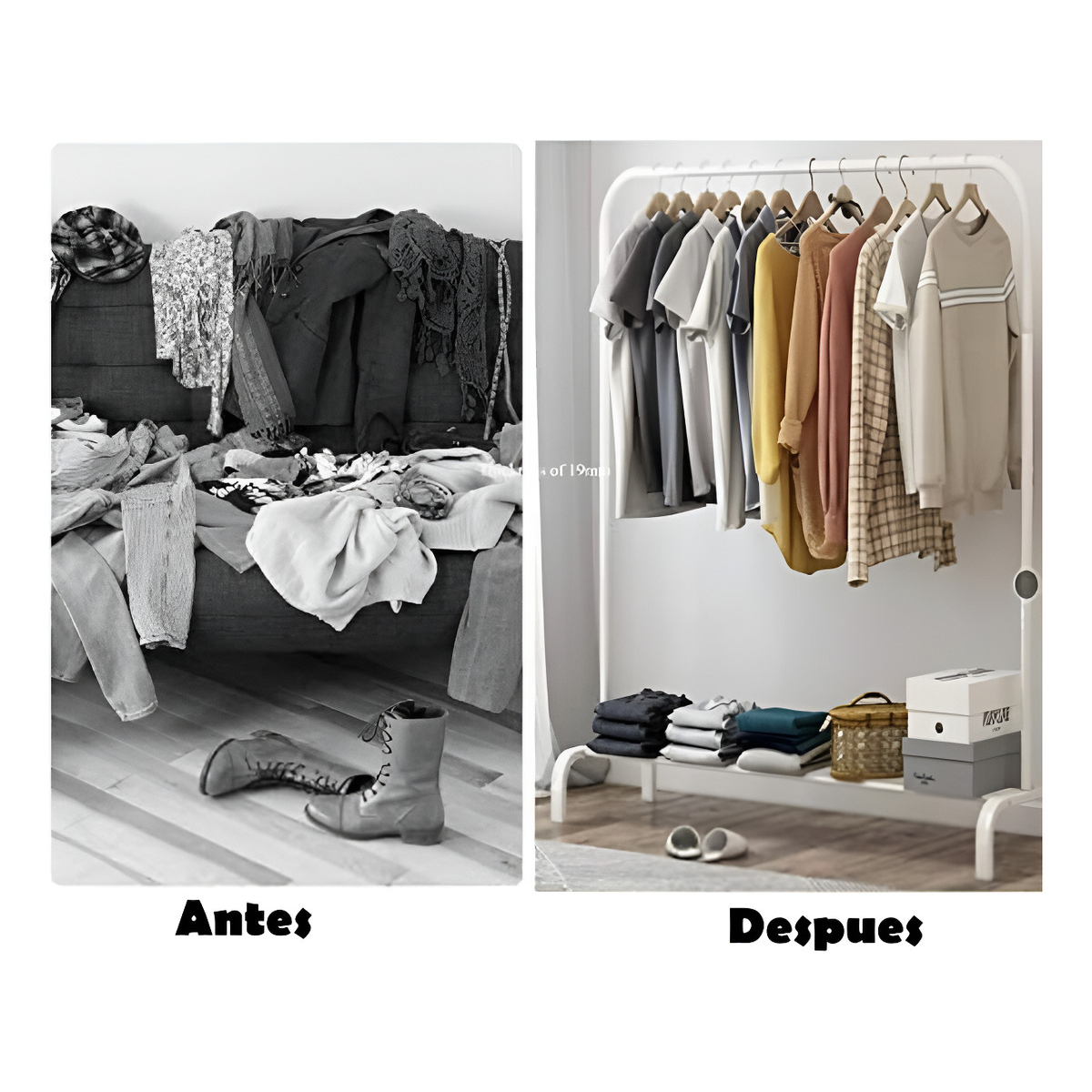 Perchero Metal Organización Perchas Ropa Vestidor Largo - Imagen 2