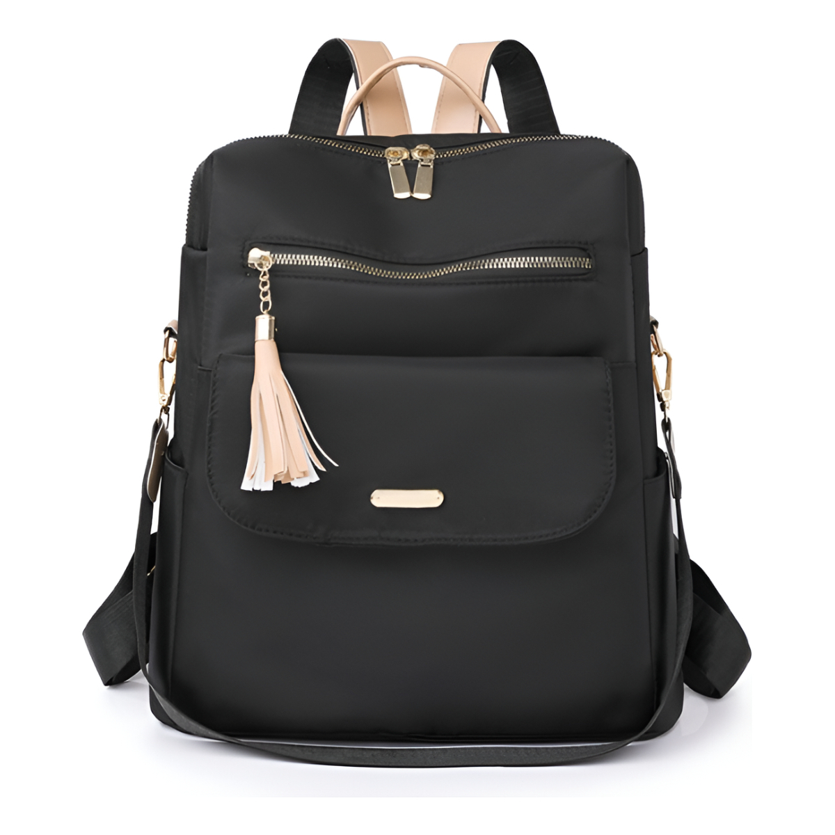 Cartera Mochila Para Dama Lisa Varios Cierres Moderna - Imagen 5