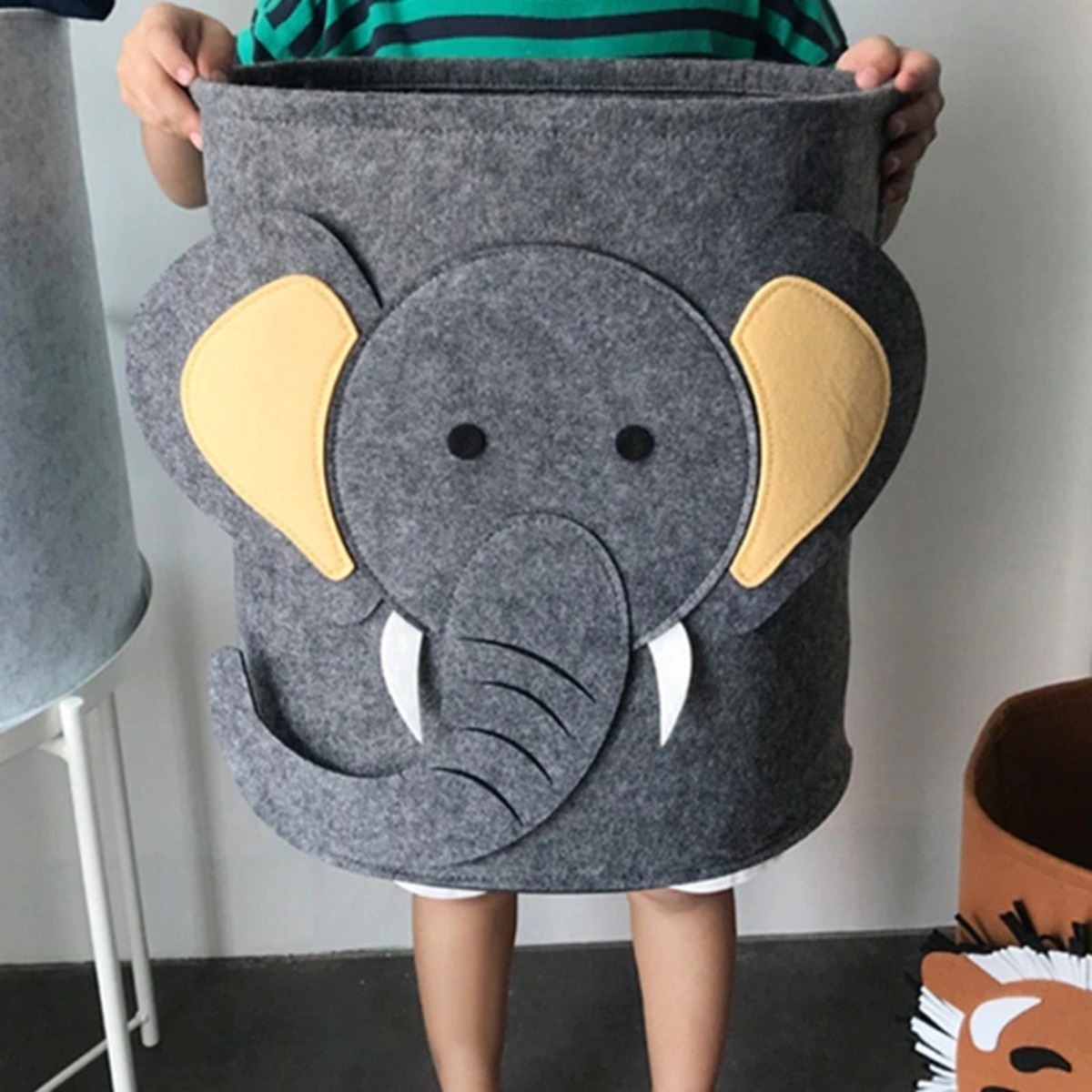 Cesto Canasto Infantil Para Juguetes O Ropa En Lona Deco - Imagen 6