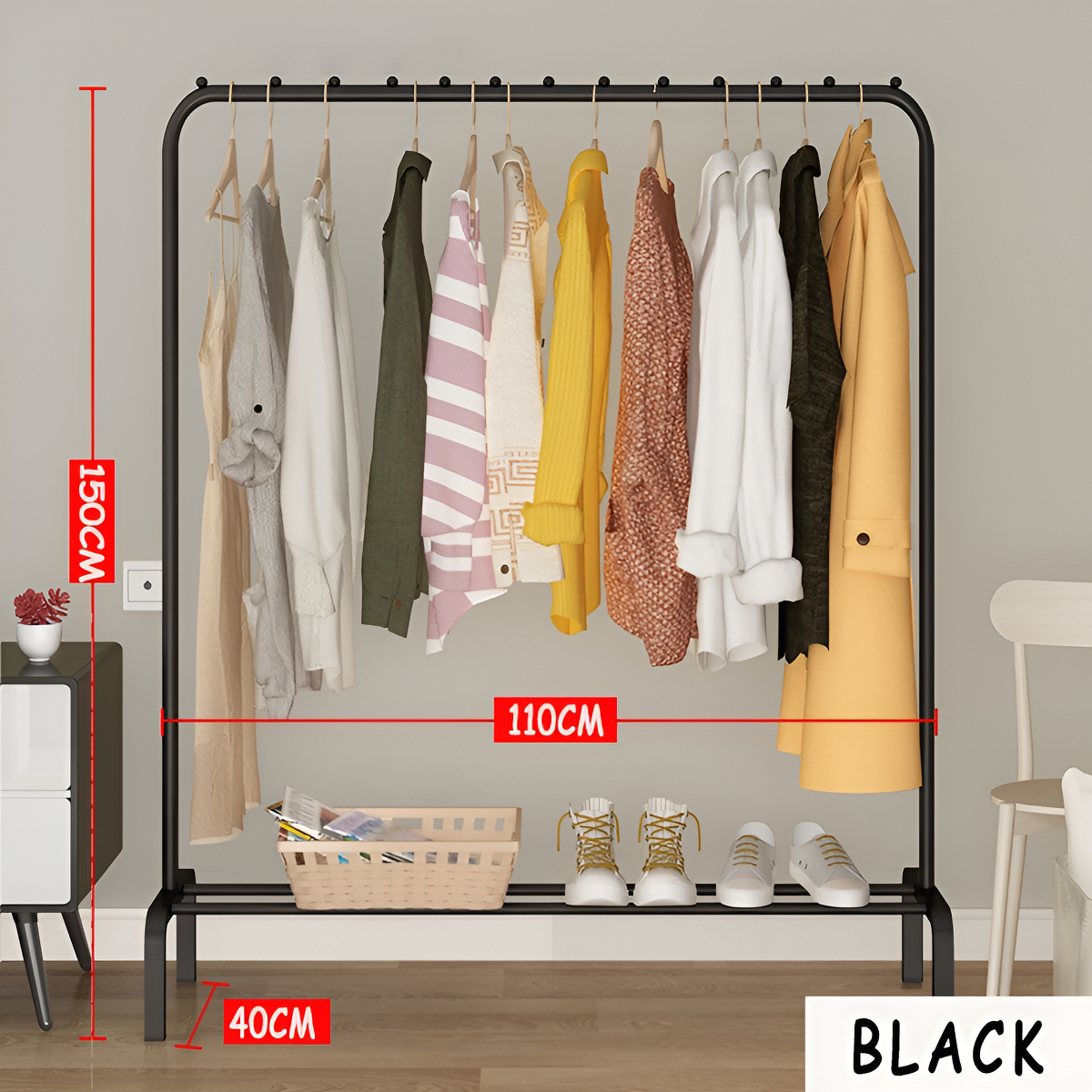 Perchero Metal Organización Perchas Ropa Vestidor Largo - Imagen 6