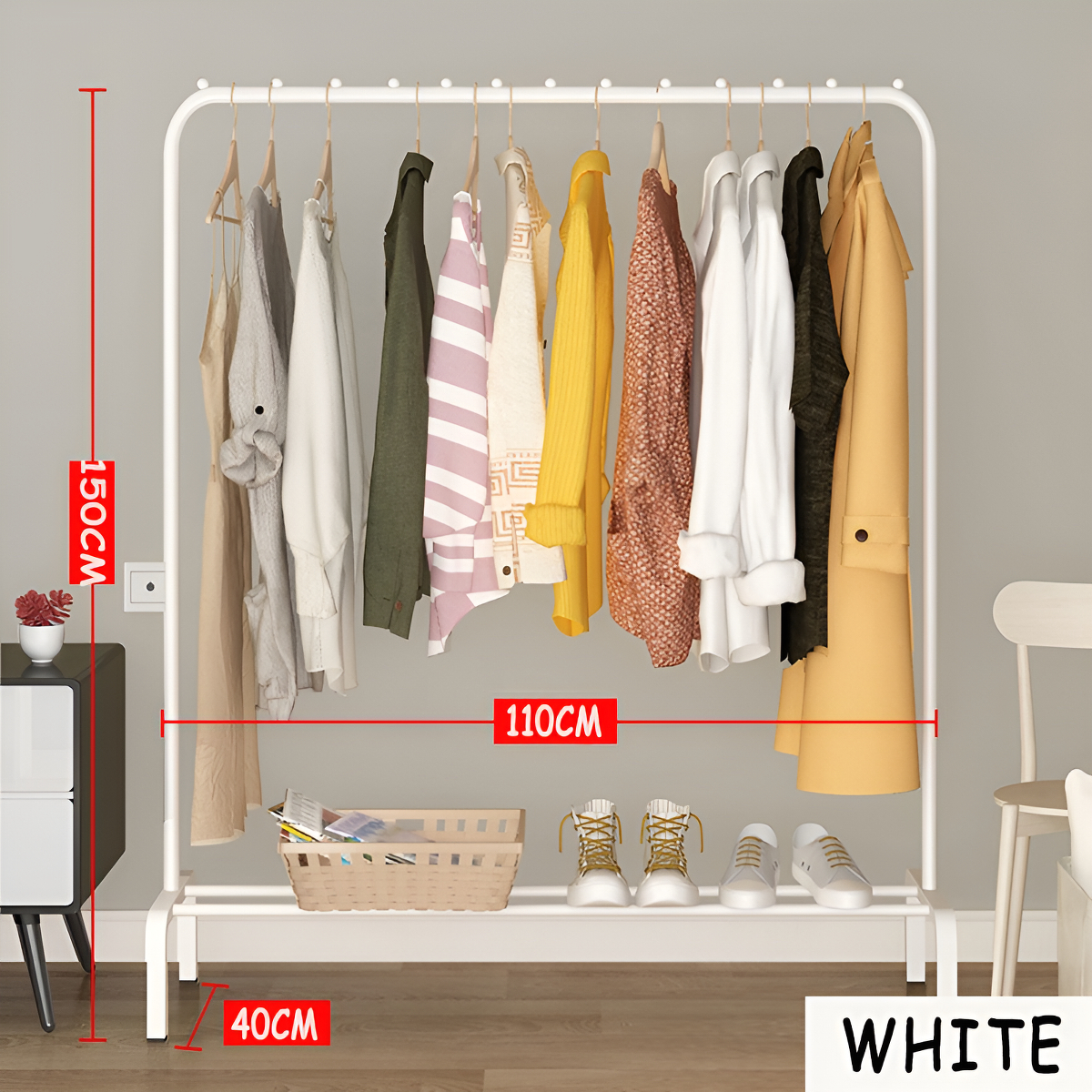 Perchero Metal Organización Perchas Ropa Vestidor Largo - Imagen 3