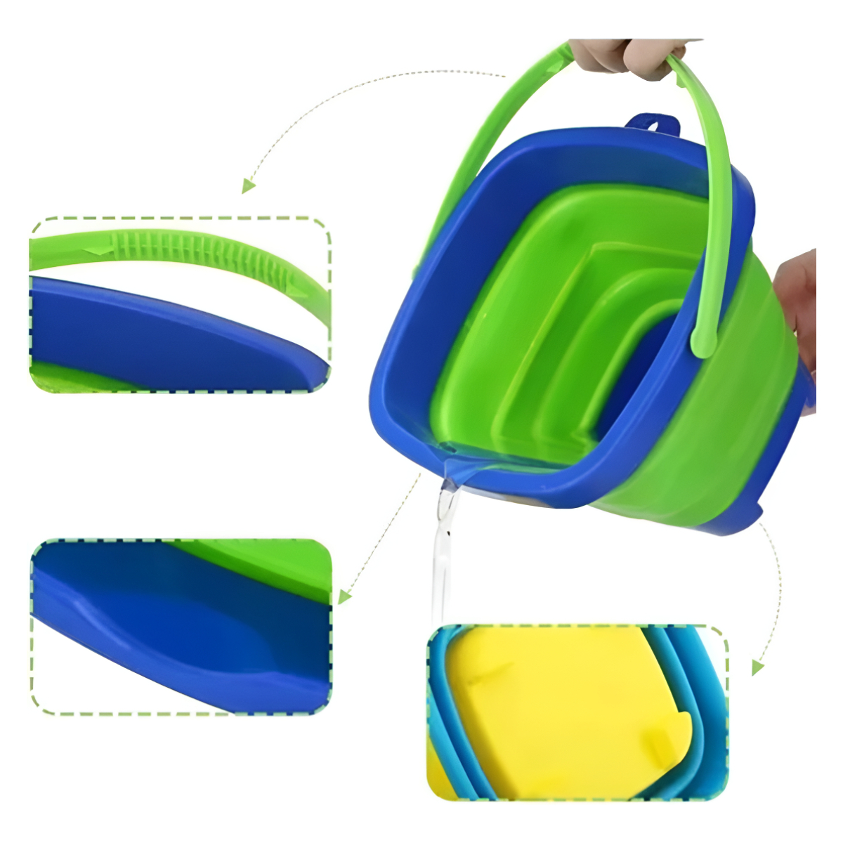 Balde Plegable De Playa Silicona Niños Juego Playa Verano - Imagen 4