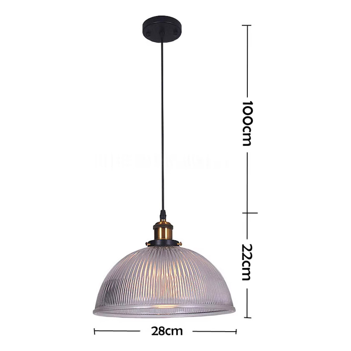 Lampara Campana Colgante De Techo Tipo Industrial De Vidrio - Imagen 7