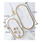 Set X Dos Platos Bandeja De Cerámica Mármol Nórdico - Imagen 3