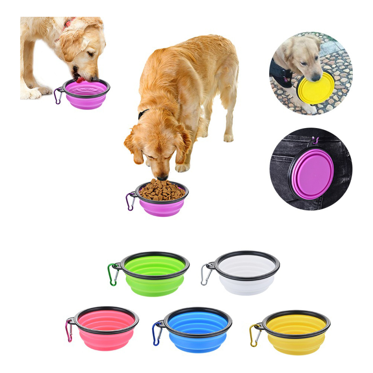 Comedero Bebedero De Silicona Plegable Para Perro Aire Libre - Imagen 41