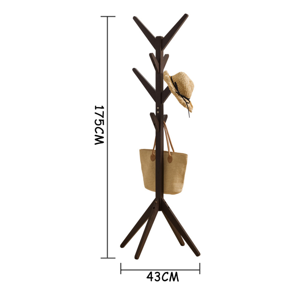 Perchero Organizador Ropa De Pie 175cm De Bambu 8 Ganchos - Imagen 9