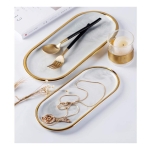 Set X Dos Platos Bandeja De Cerámica Mármol Nórdico - Imagen 4