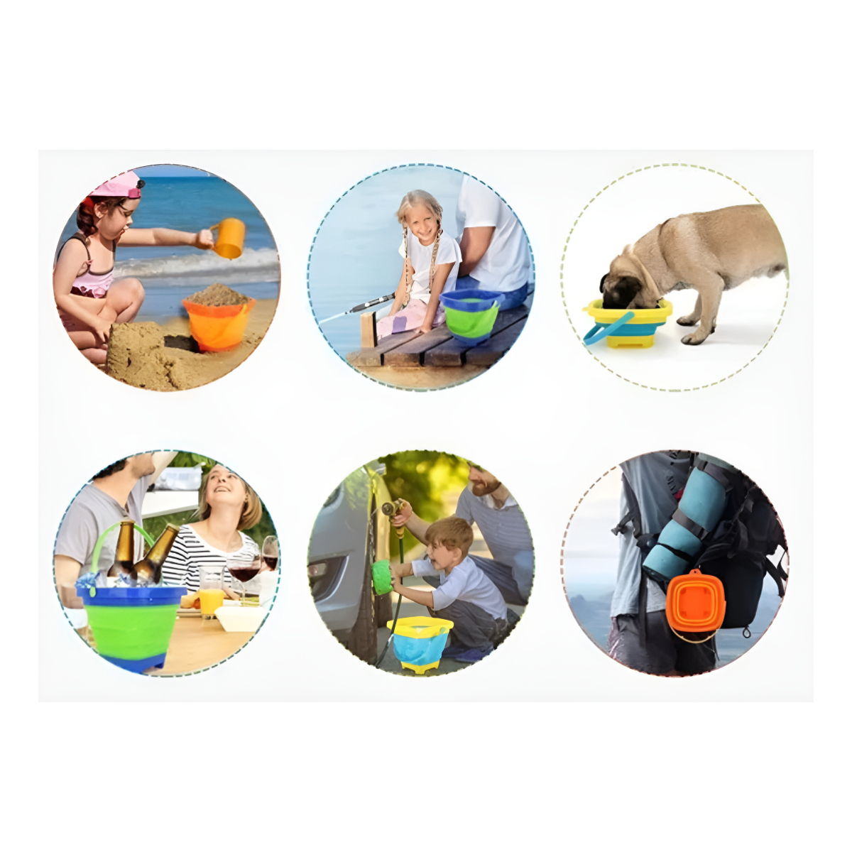 Balde Plegable De Playa Silicona Niños Juego Playa Verano - Imagen 11