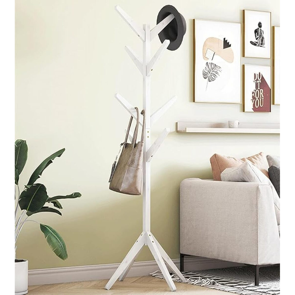 Perchero Organizador Ropa De Pie 175cm De Bambu 8 Ganchos - Imagen 7
