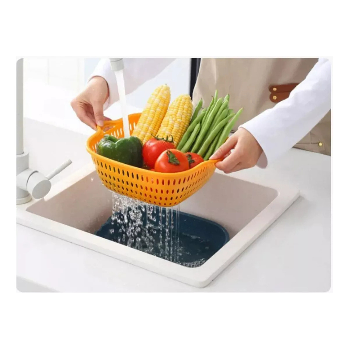 Escurridor Colador Con Recipiente Volcador Chico - Imagen 4