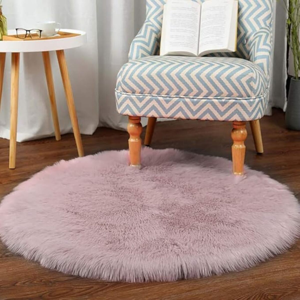 Alfombra Redonda Shaggy 90cm Premium Suave Moderna - Imagen 24