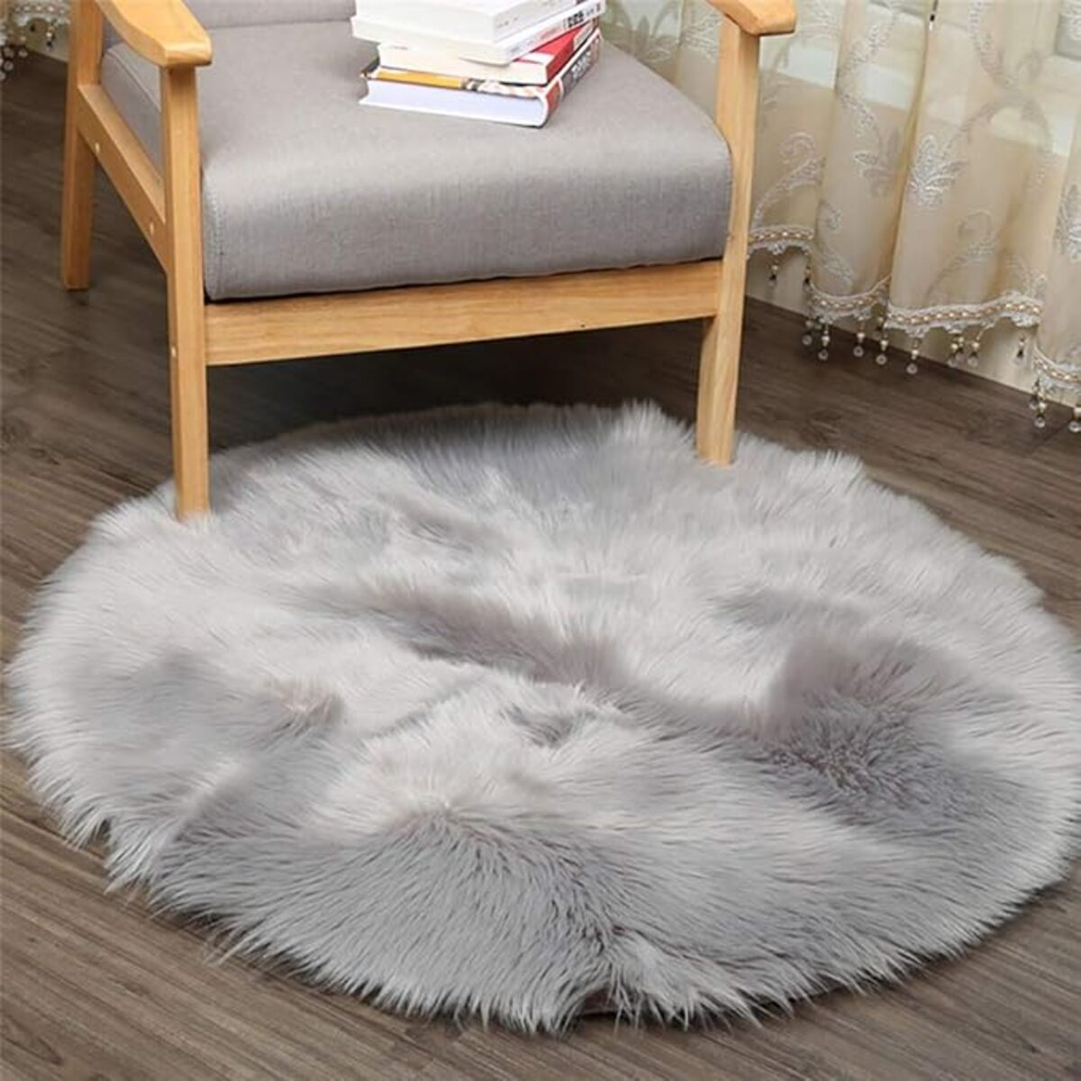Alfombra Redonda Shaggy 90cm Premium Suave Moderna - Imagen 30