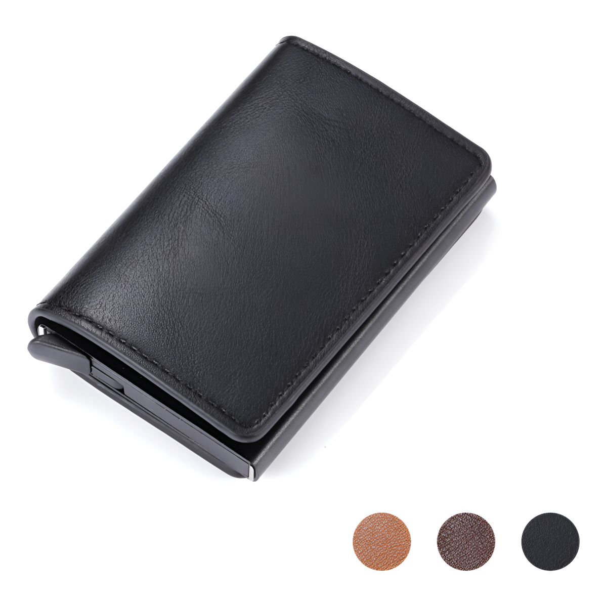 Porta Tarjetas De Metal Rfid Cuero Sintetico - Imagen 8