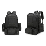 Mochila Tactica Militar Gran Capacidad Desmontable 55 Litros Diseño De La Tela Negro - Imagen 2