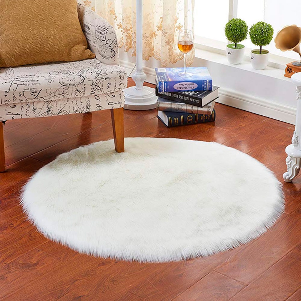 Alfombra Redonda Shaggy 90cm Premium Suave Moderna - Imagen 3