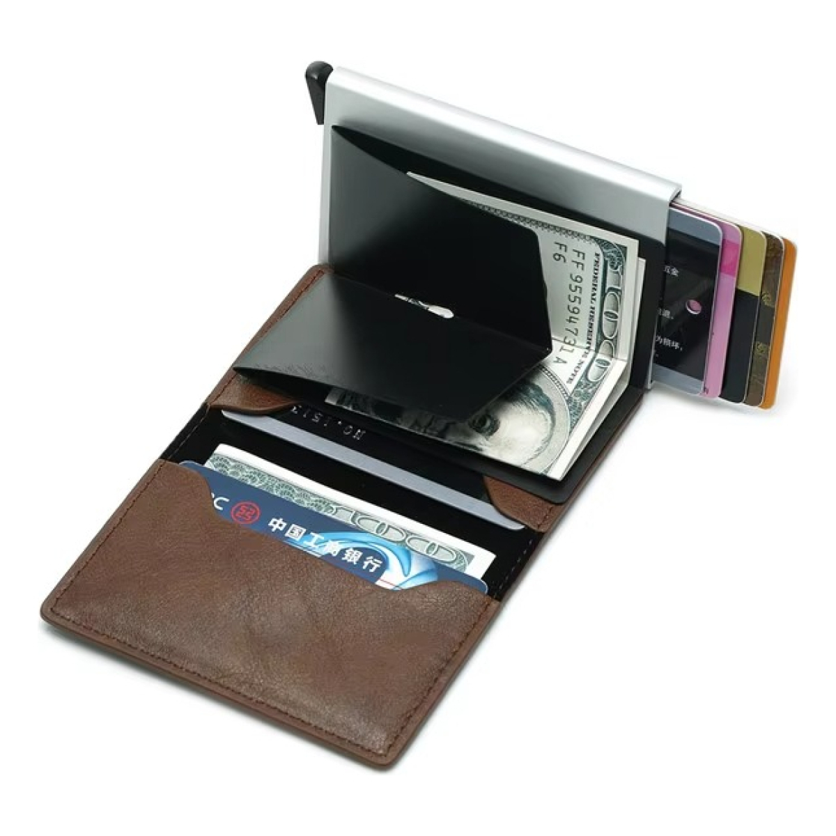 Porta Tarjetas De Metal Rfid Cuero Sintetico - Imagen 20