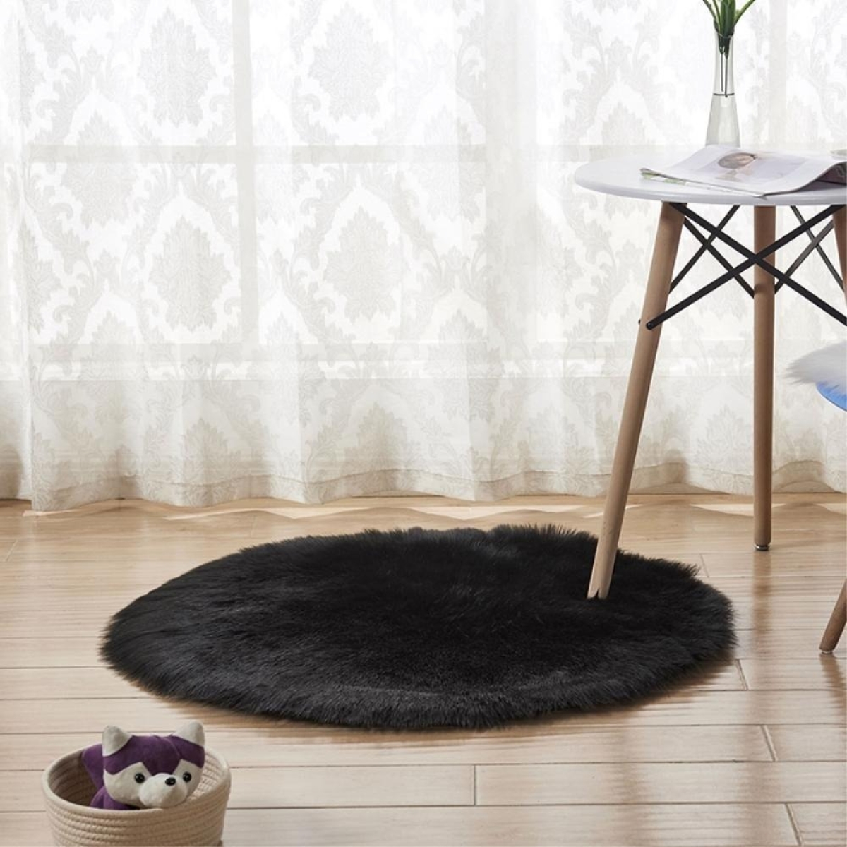 Alfombra Redonda Shaggy 90cm Premium Suave Moderna - Imagen 14