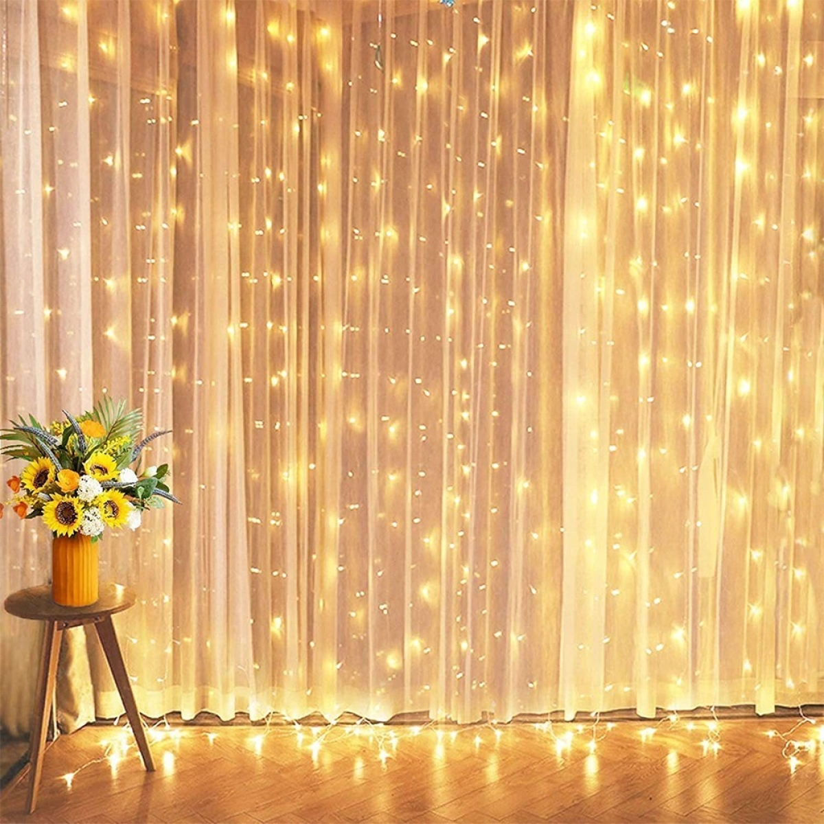 Lluvia De Luces Cortina Led 3x3 Mt P/ Bodas Fiestas Luz Guía - Imagen 1