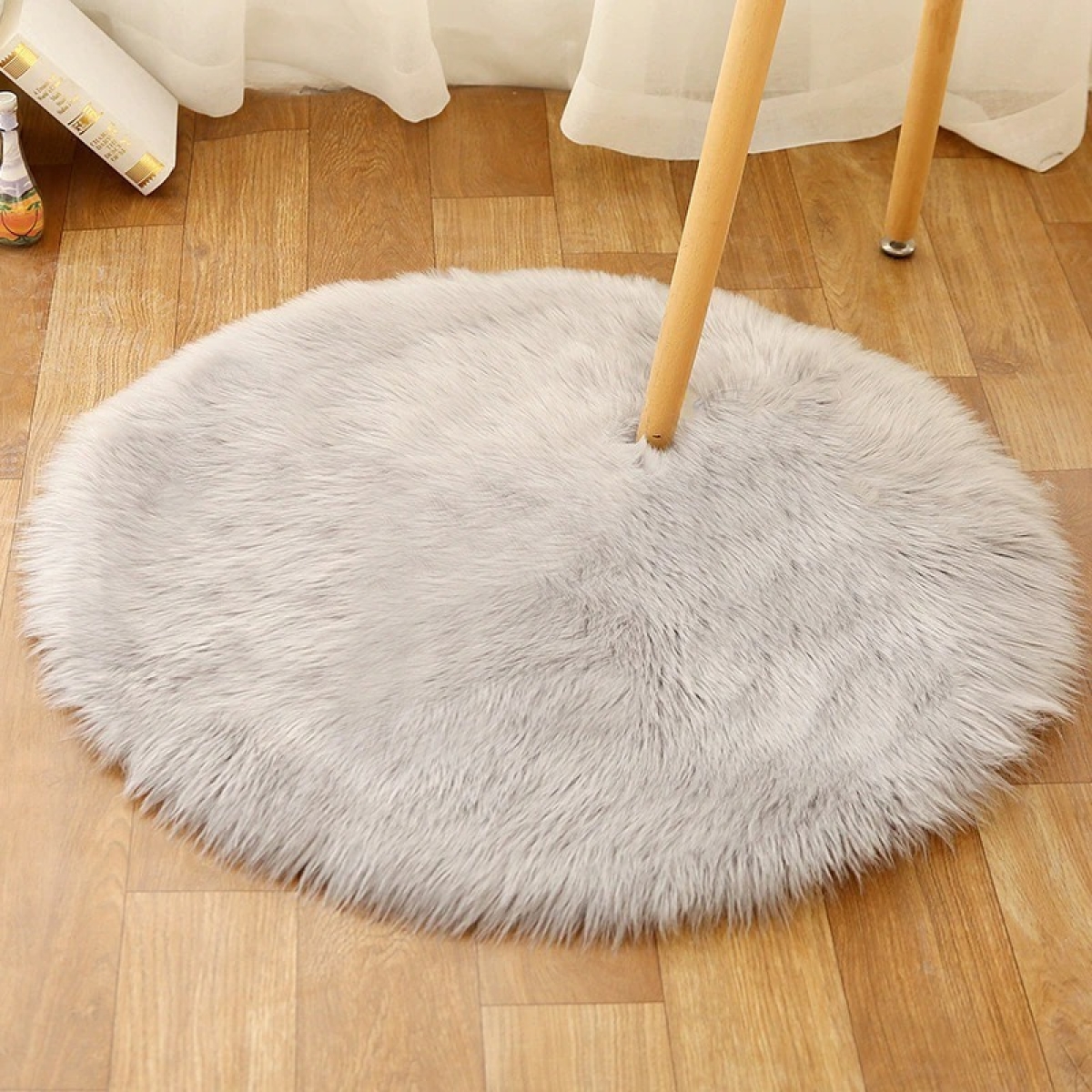 Alfombra Redonda Shaggy 90cm Premium Suave Moderna - Imagen 27