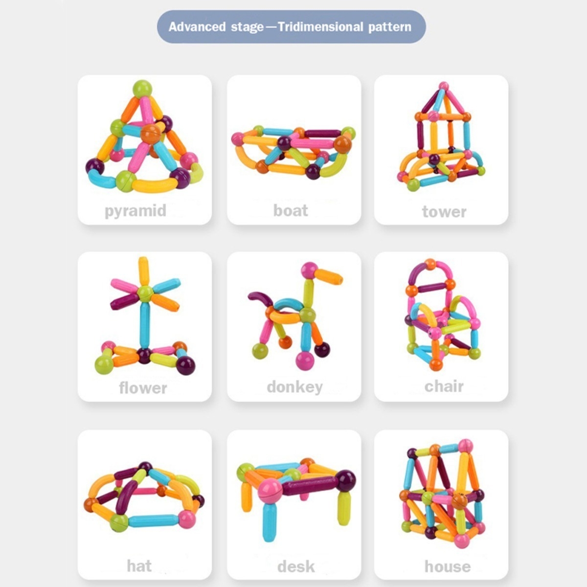 Juego Construccion Bloques Magneticos 64 Piezas Gigantes - Imagen 5