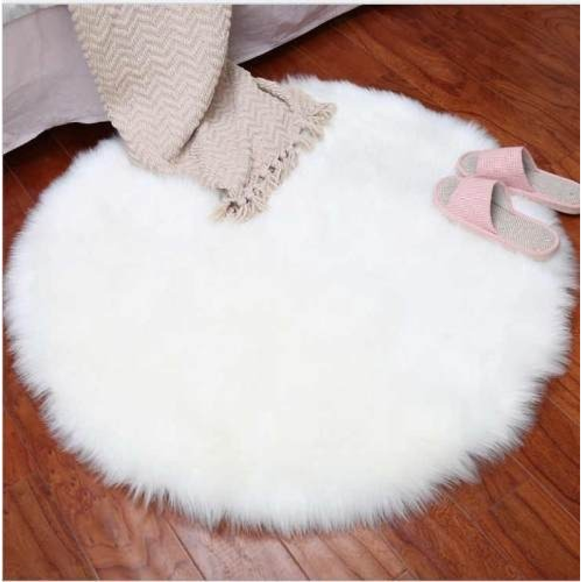 Alfombra Redonda Shaggy 90cm Premium Suave Moderna - Imagen 5