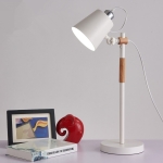 Lampara De Escritorio Portatil Nordica Con Madera Lectura - Imagen 2