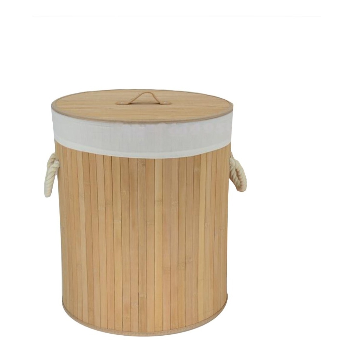 Cesto Para Ropa Sucia Gran Capacidad Bambu Con Tapa 50x35 - Imagen 1