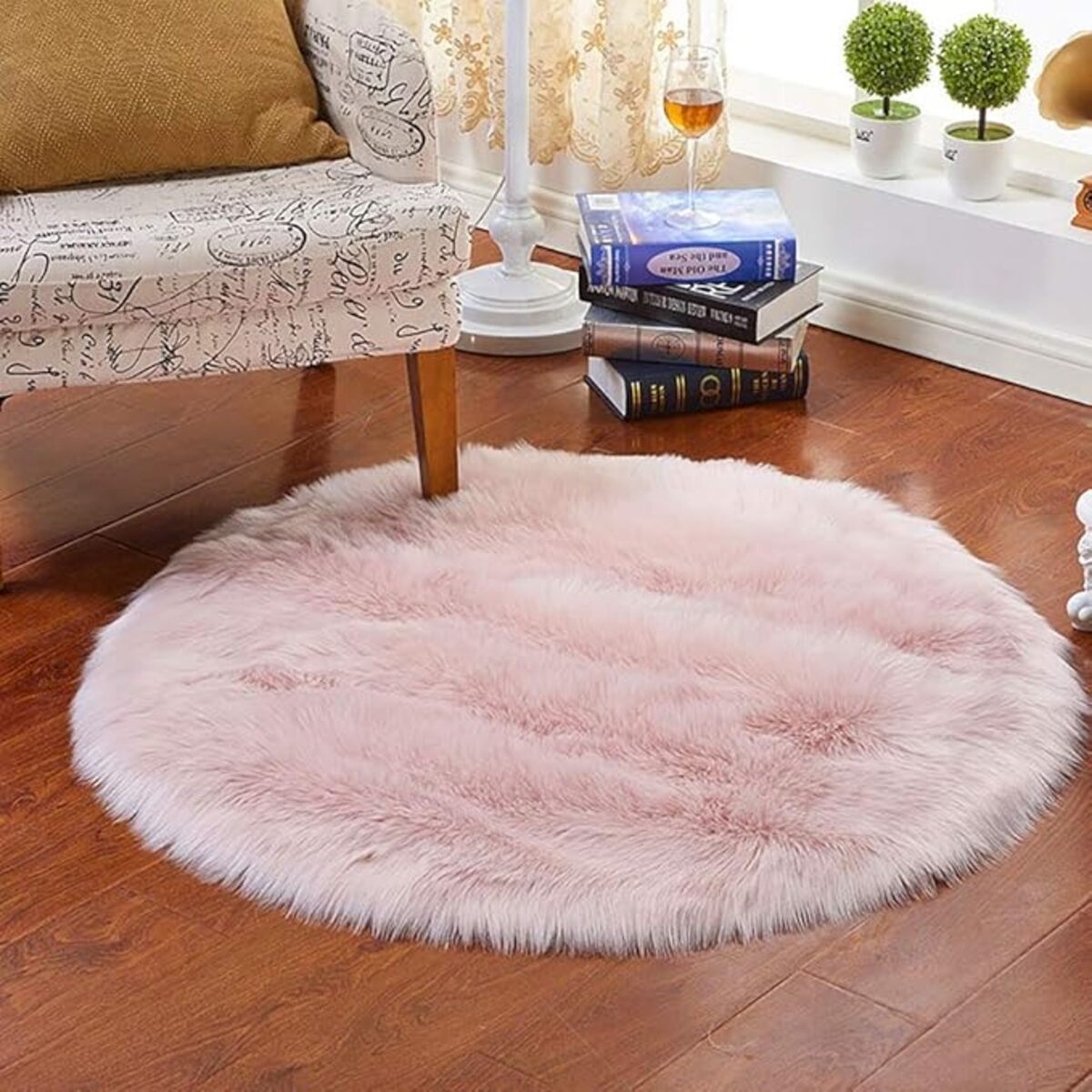 Alfombra Redonda Shaggy 90cm Premium Suave Moderna - Imagen 21