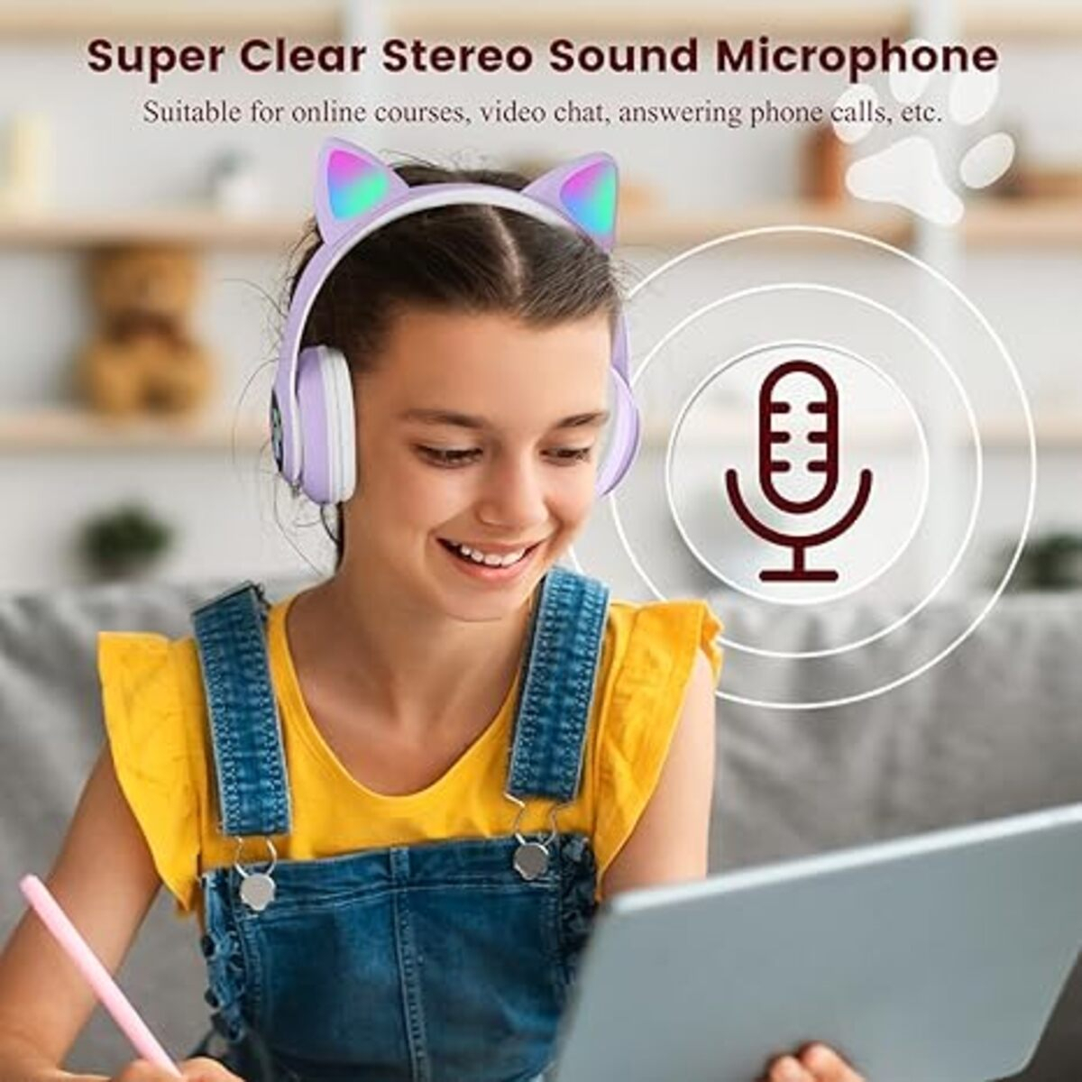 Auriculares Con Orejas Y Luces Divertidos Bluetooth - Imagen 34
