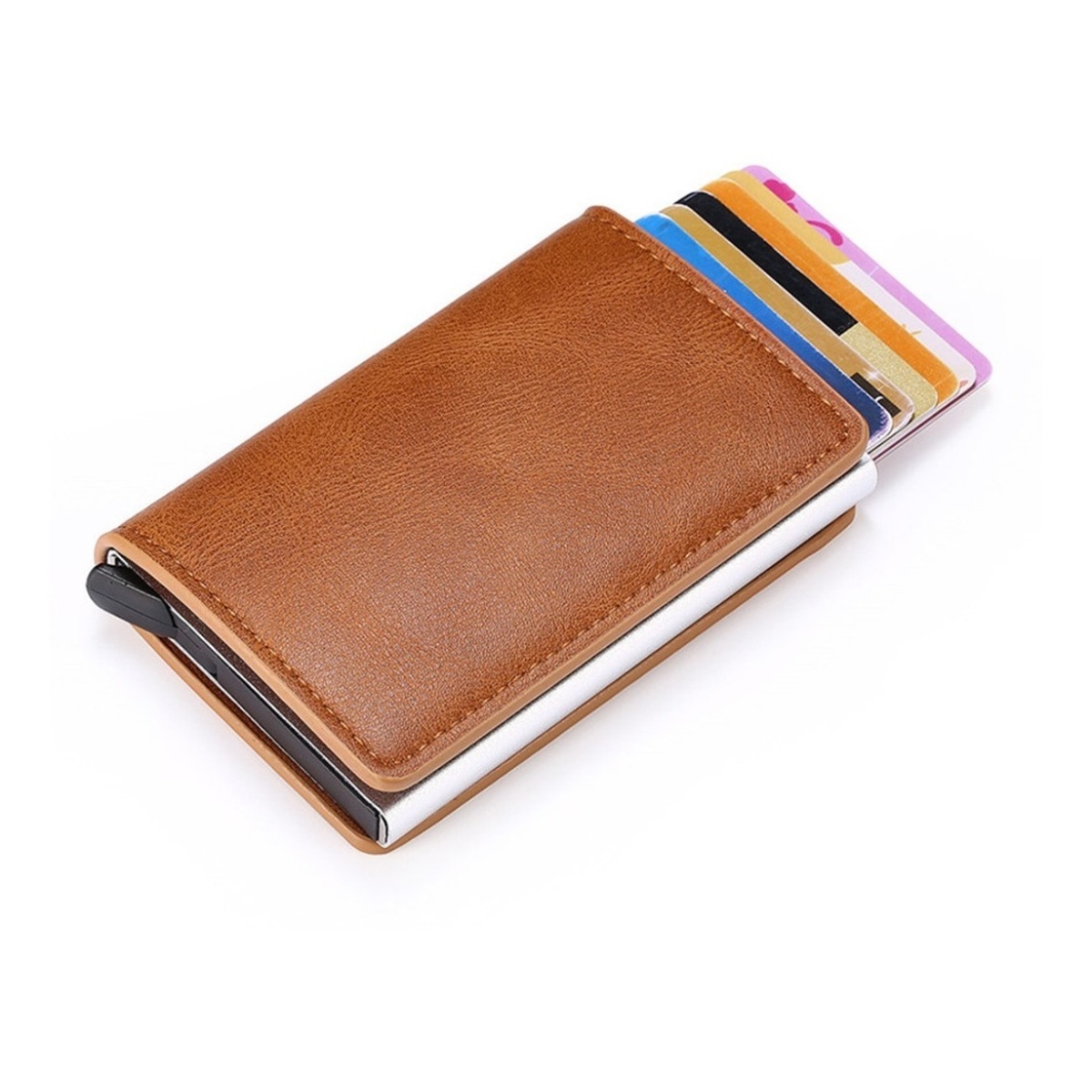 Porta Tarjetas De Metal Rfid Cuero Sintetico - Imagen 14